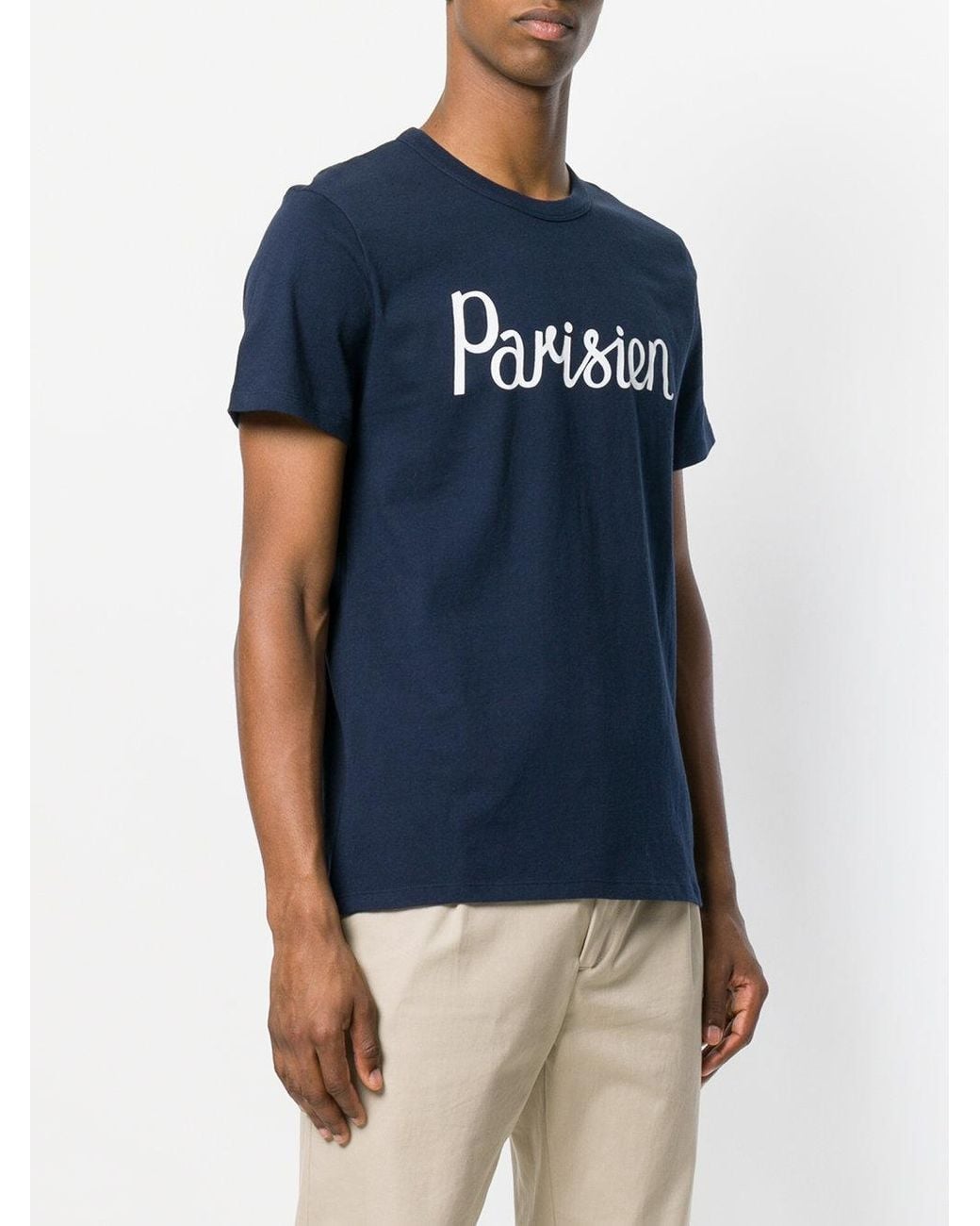 Maison Kitsuné Blue Parisien T-Shirt for men