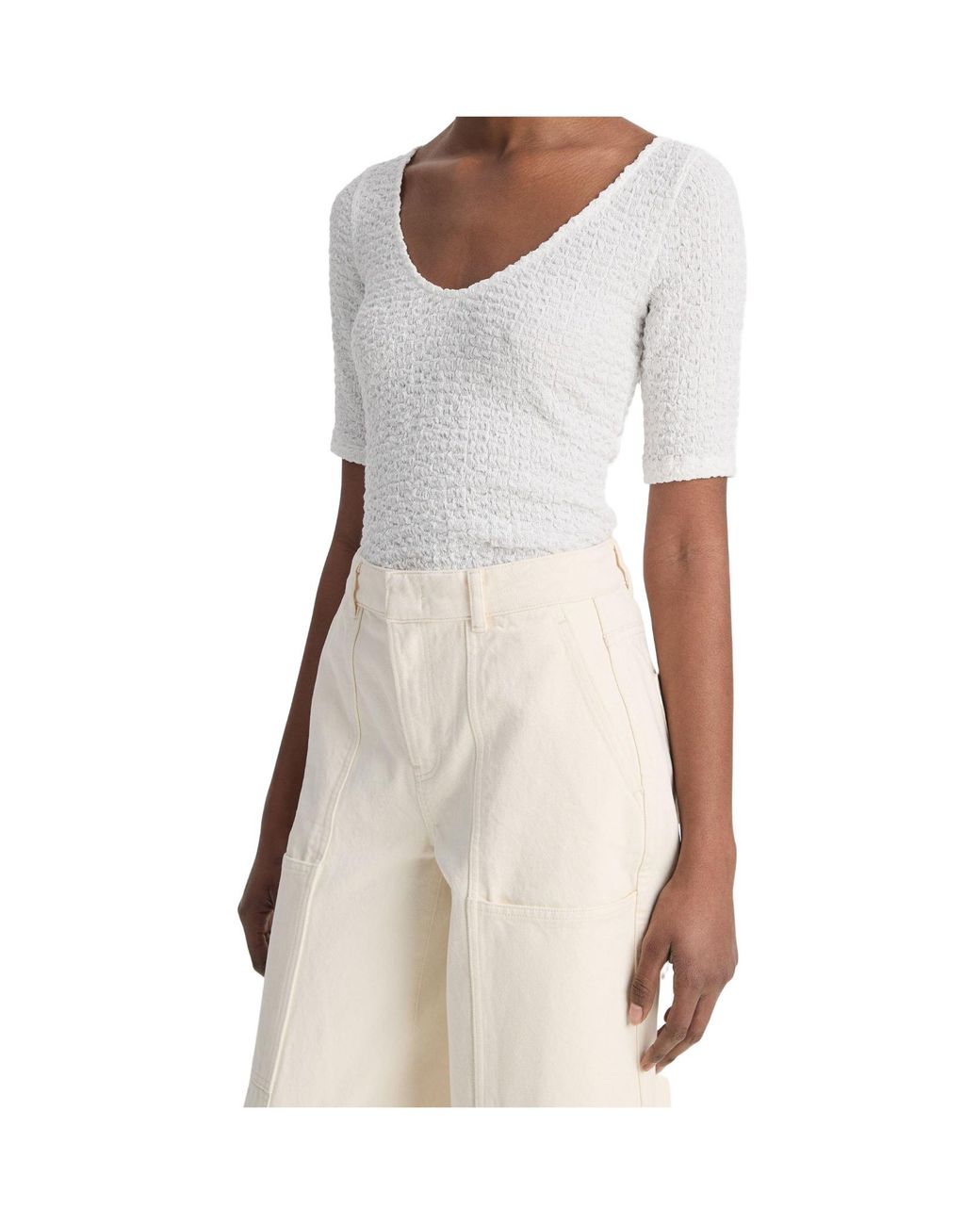 Vince White Short Sleeved V-Neck T-Shirt