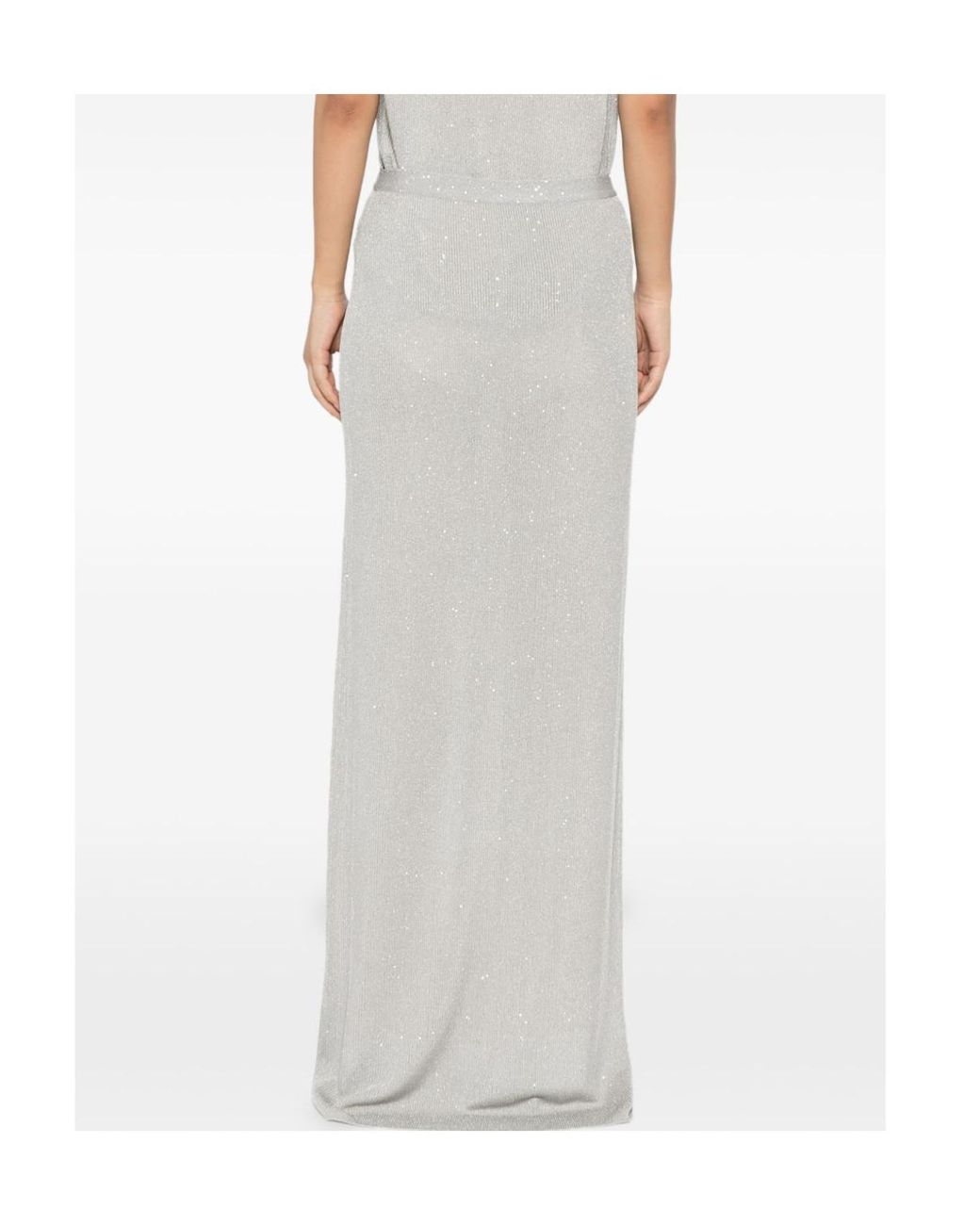 Tom Ford White Sequin-Embellished Ribbed Skirt