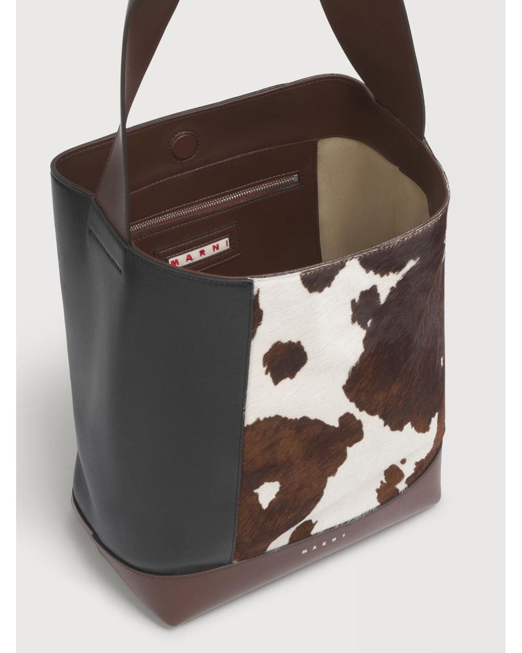 Marni White Animal Motif Shoulder Bag