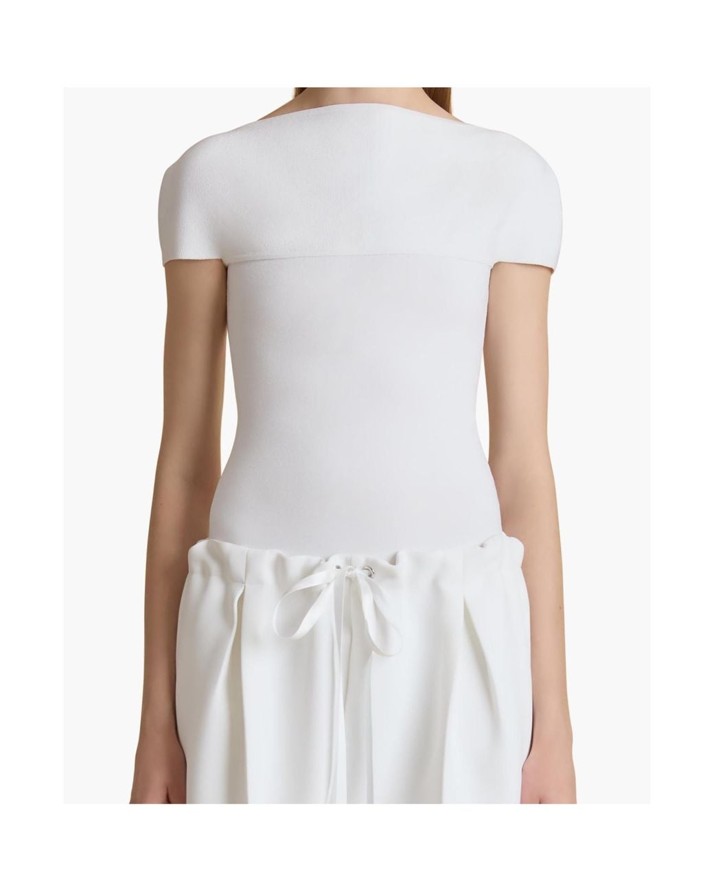 Khaite White Basile Bodysuit