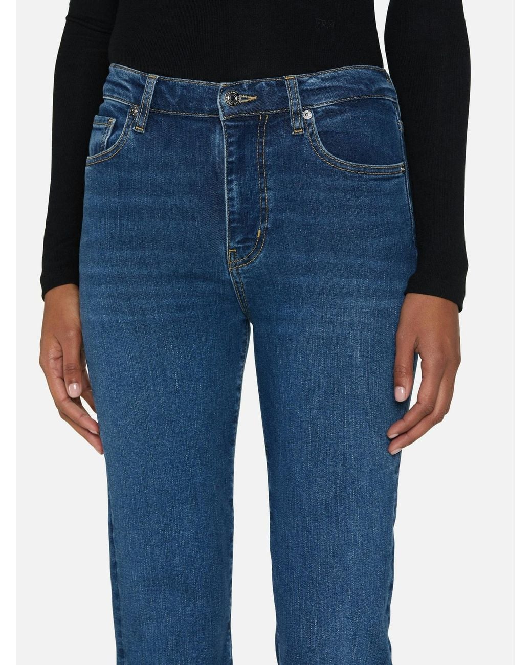 Frame Jeans Button FRAME Button Detailed Straight Leg Jeans in Blue | Lyst