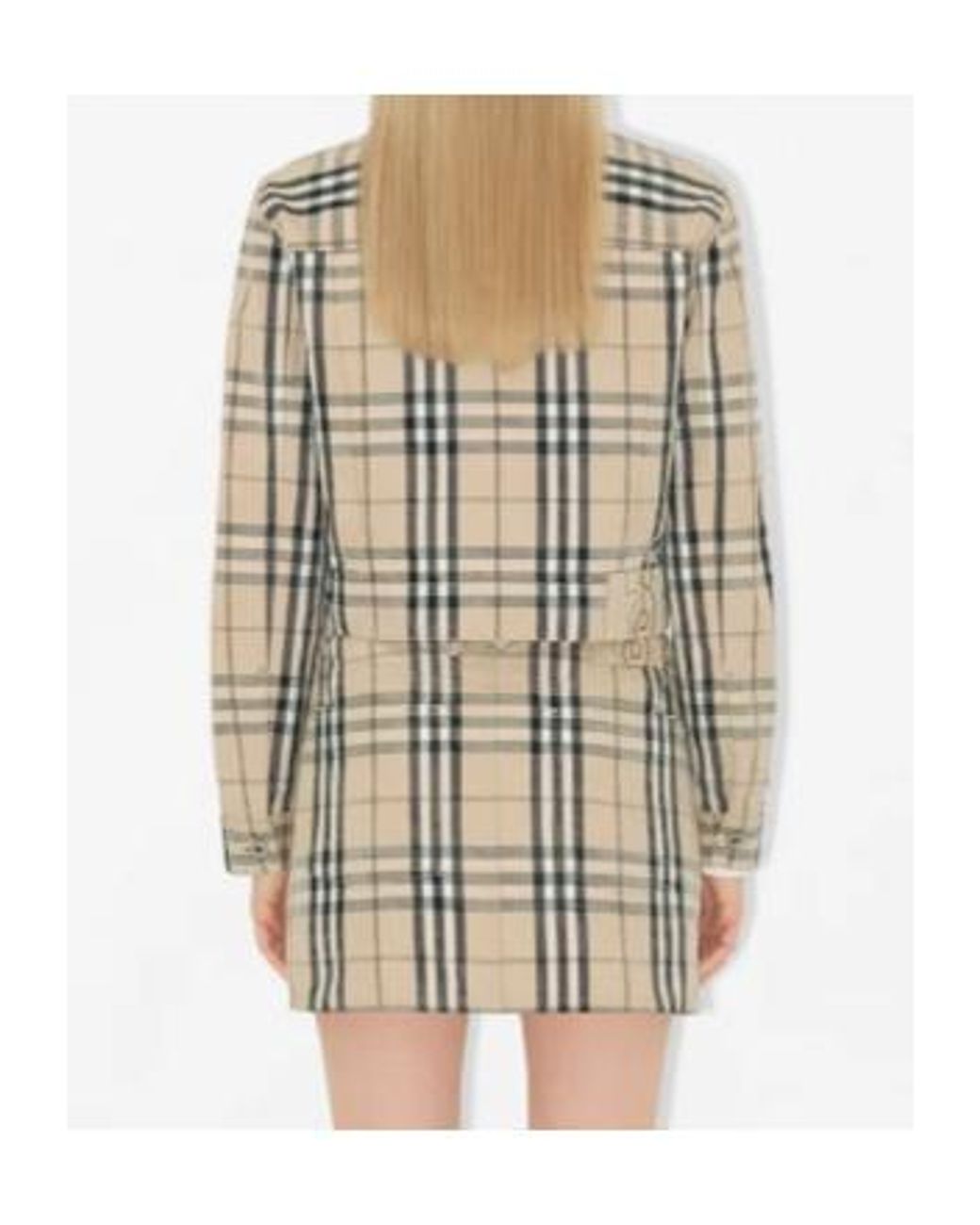 Burberry Metallic Checked Buttoned Long-Sleeved Jacket