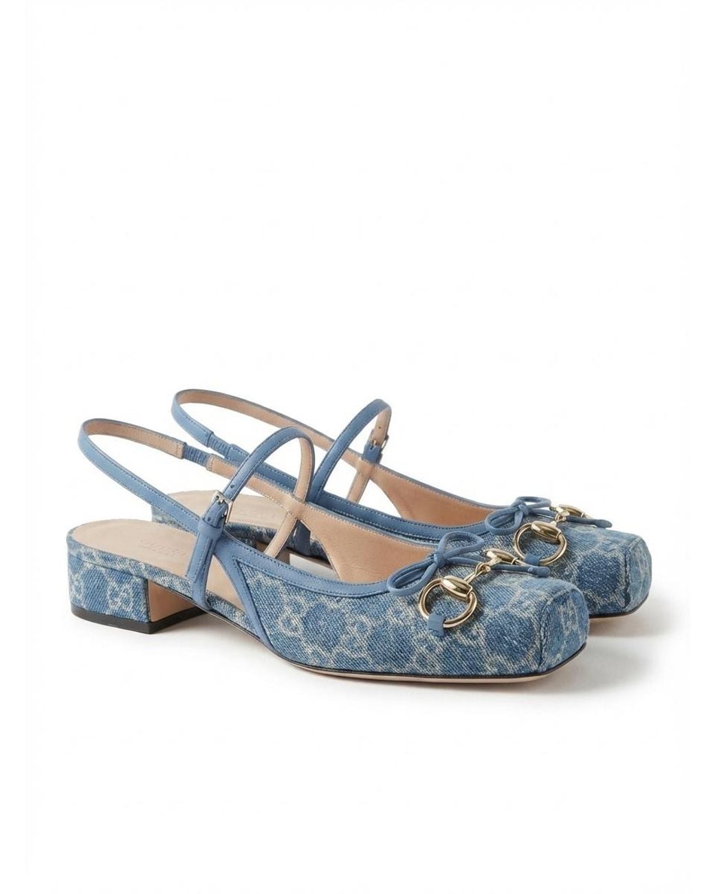 Gucci Blue Horsebit Slingback