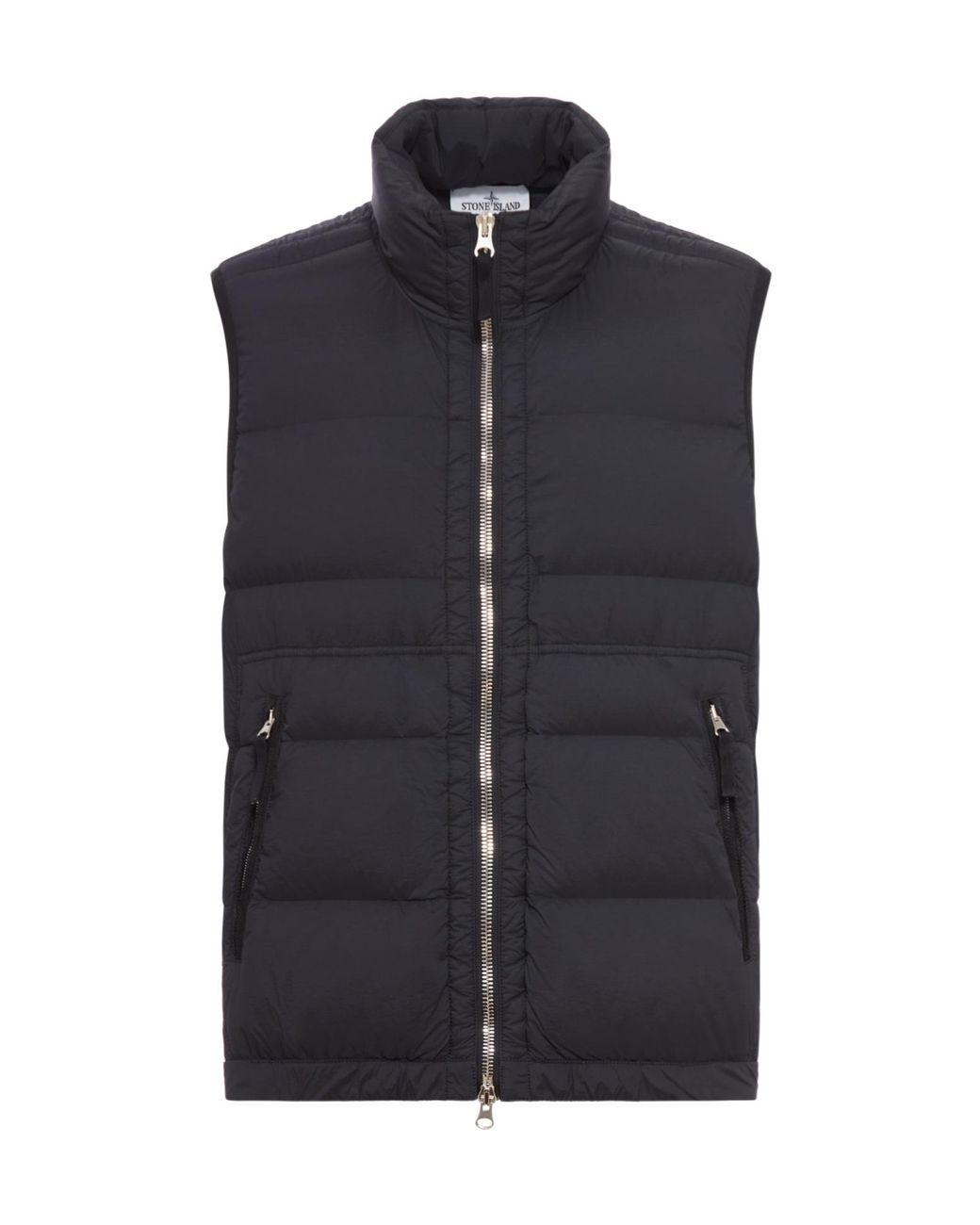 Stone Island Blue Logo Patch Zip-Up Vest for men