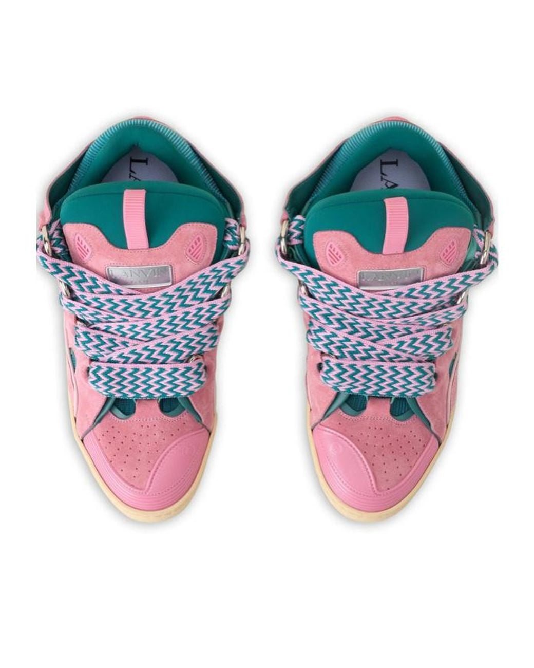 Lanvin Pink Curb Lace-Up Sneakers for men