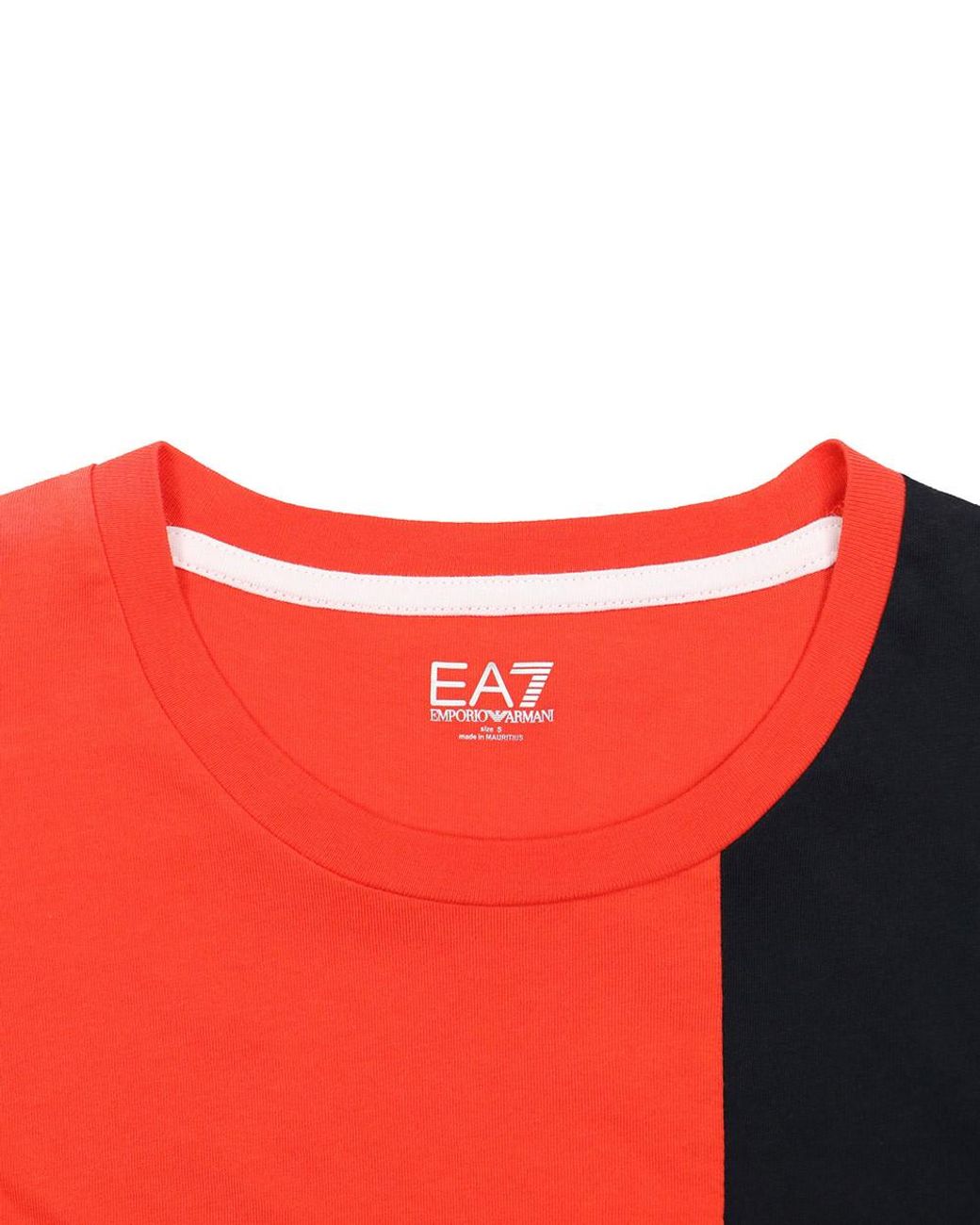 EA7 Orange Logo Printed T-Shirt With Round Neck for men
