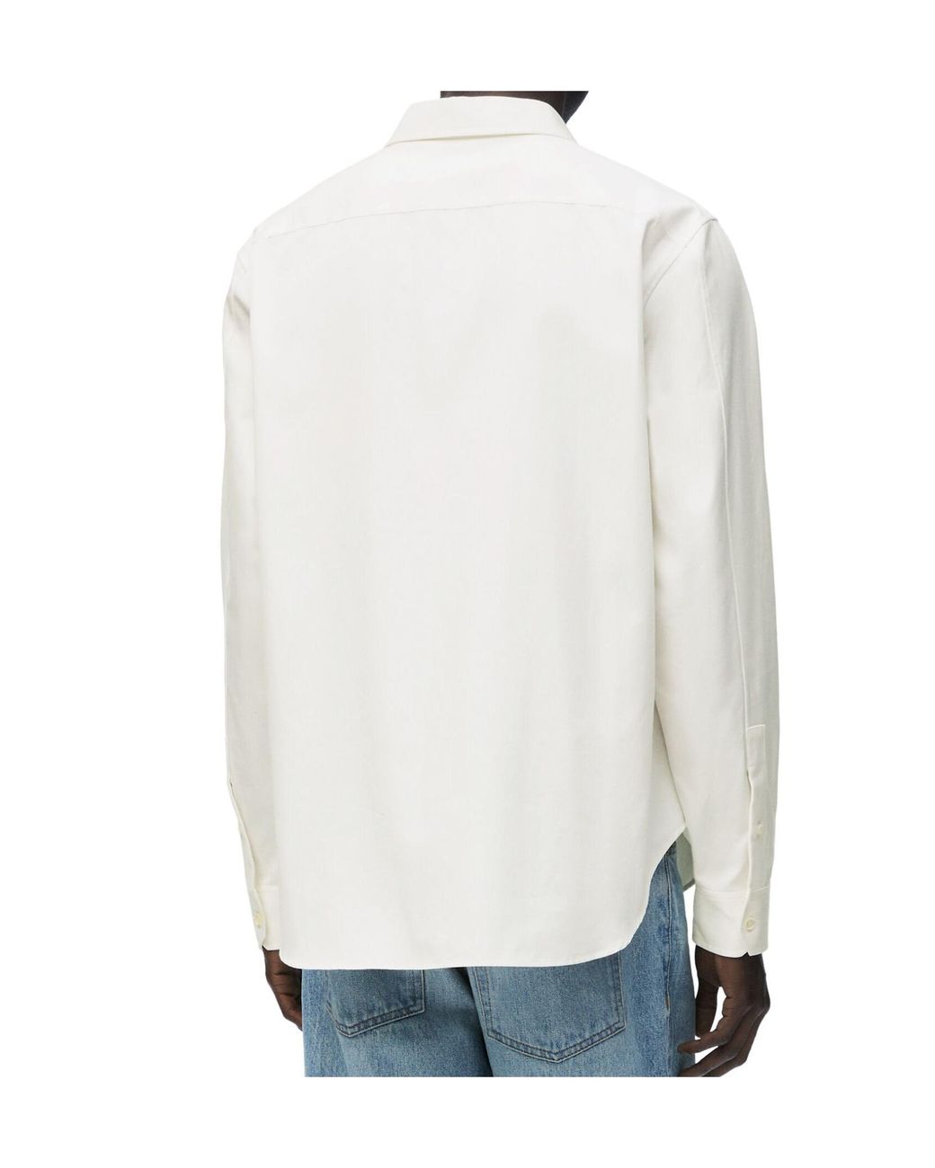 Loewe White Buttoned Long-Sleeved Shirt for men