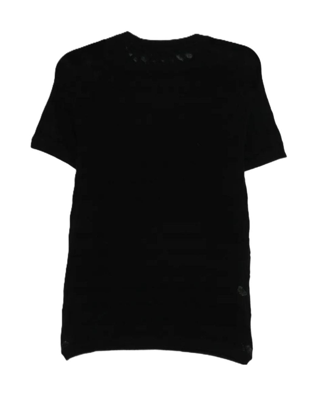 Dries Van Noten Black Short-Sleeve Knit Top for men
