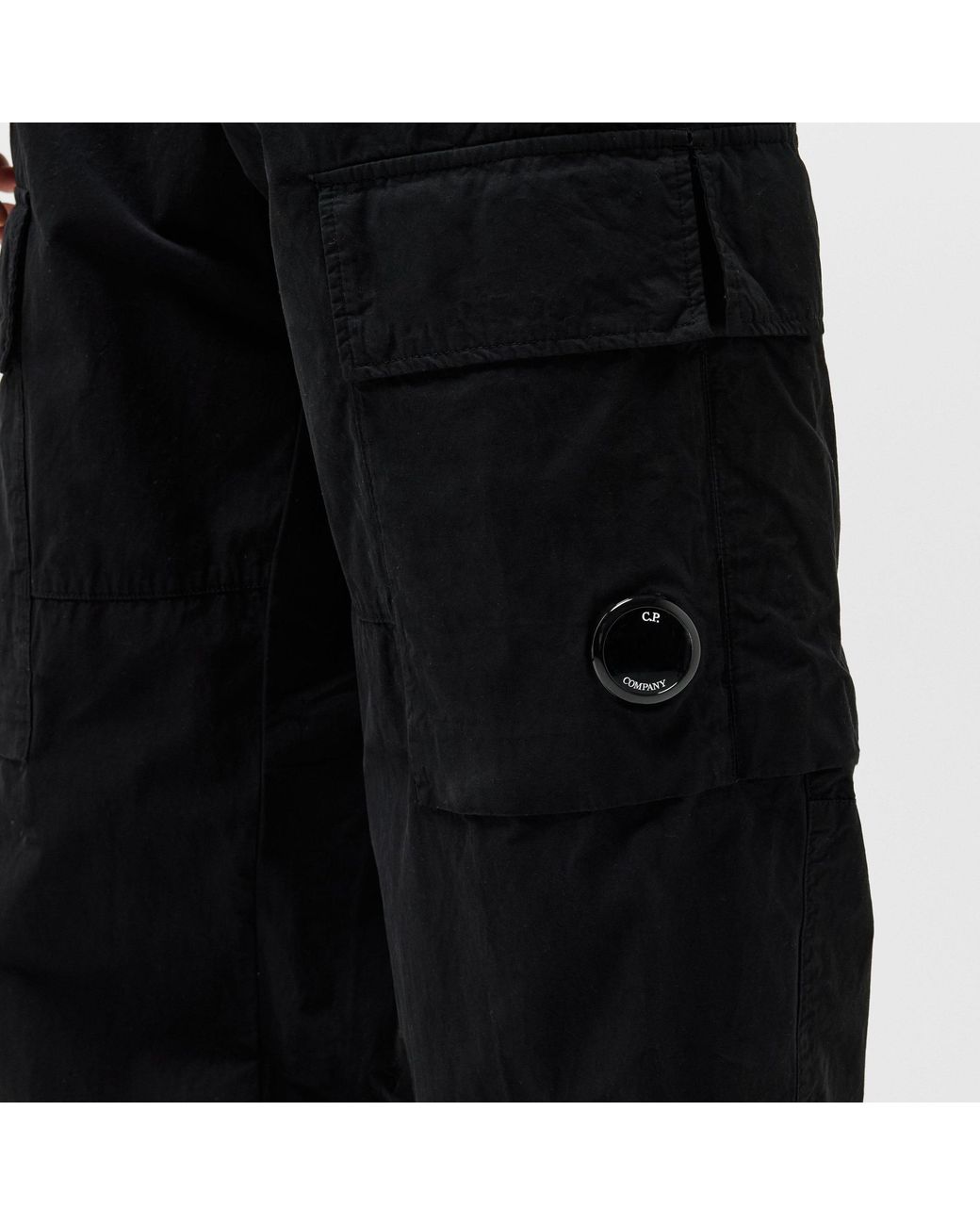 C P Company Black Cargo Trousers for men