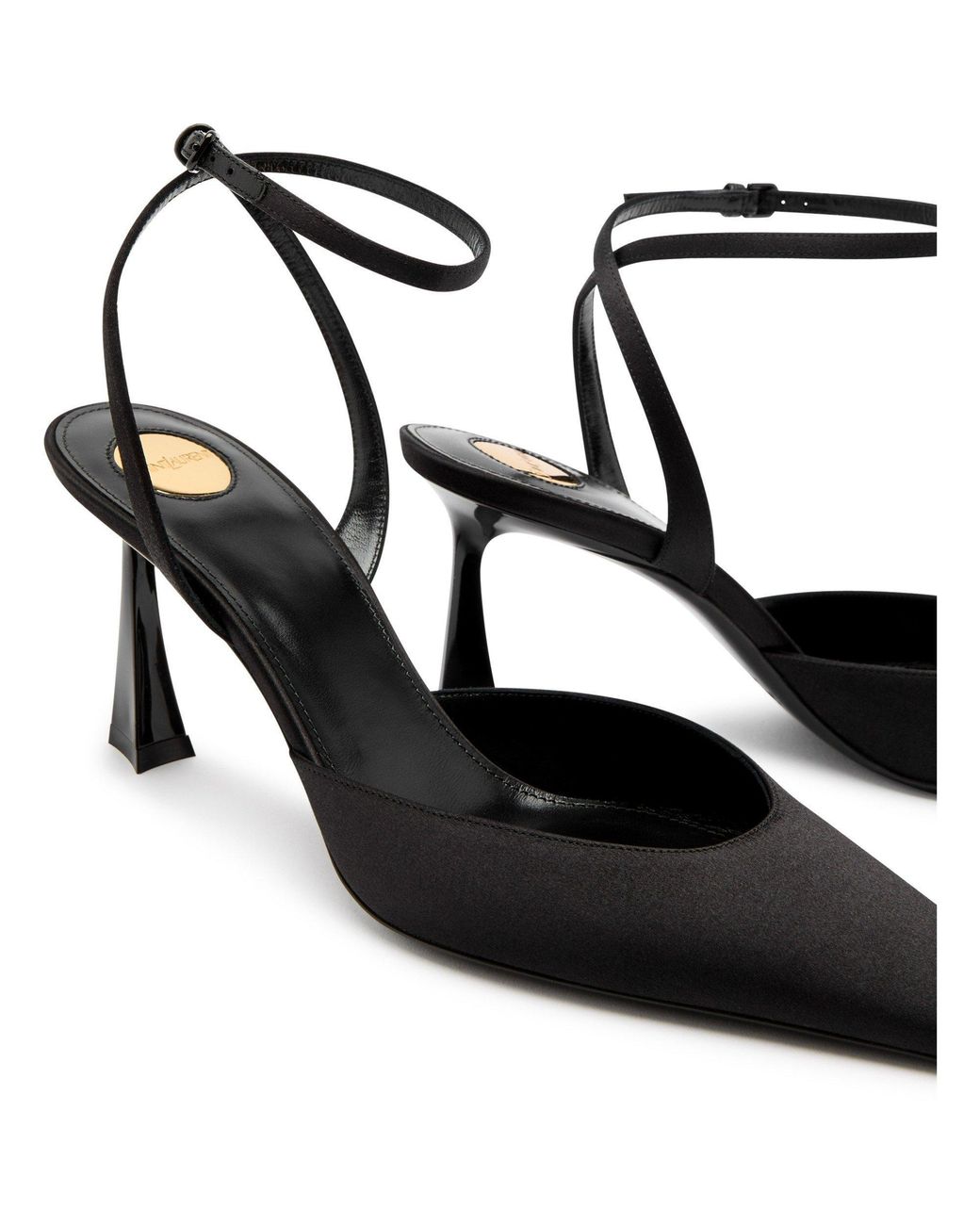 Saint Laurent Black Satin Pumps