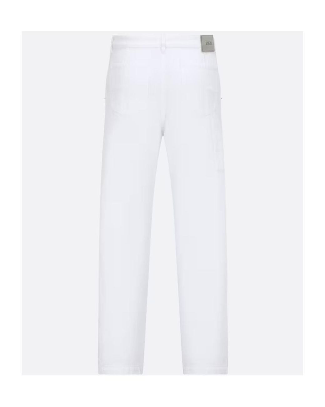 Dior White Carpenter Style Jeans for men