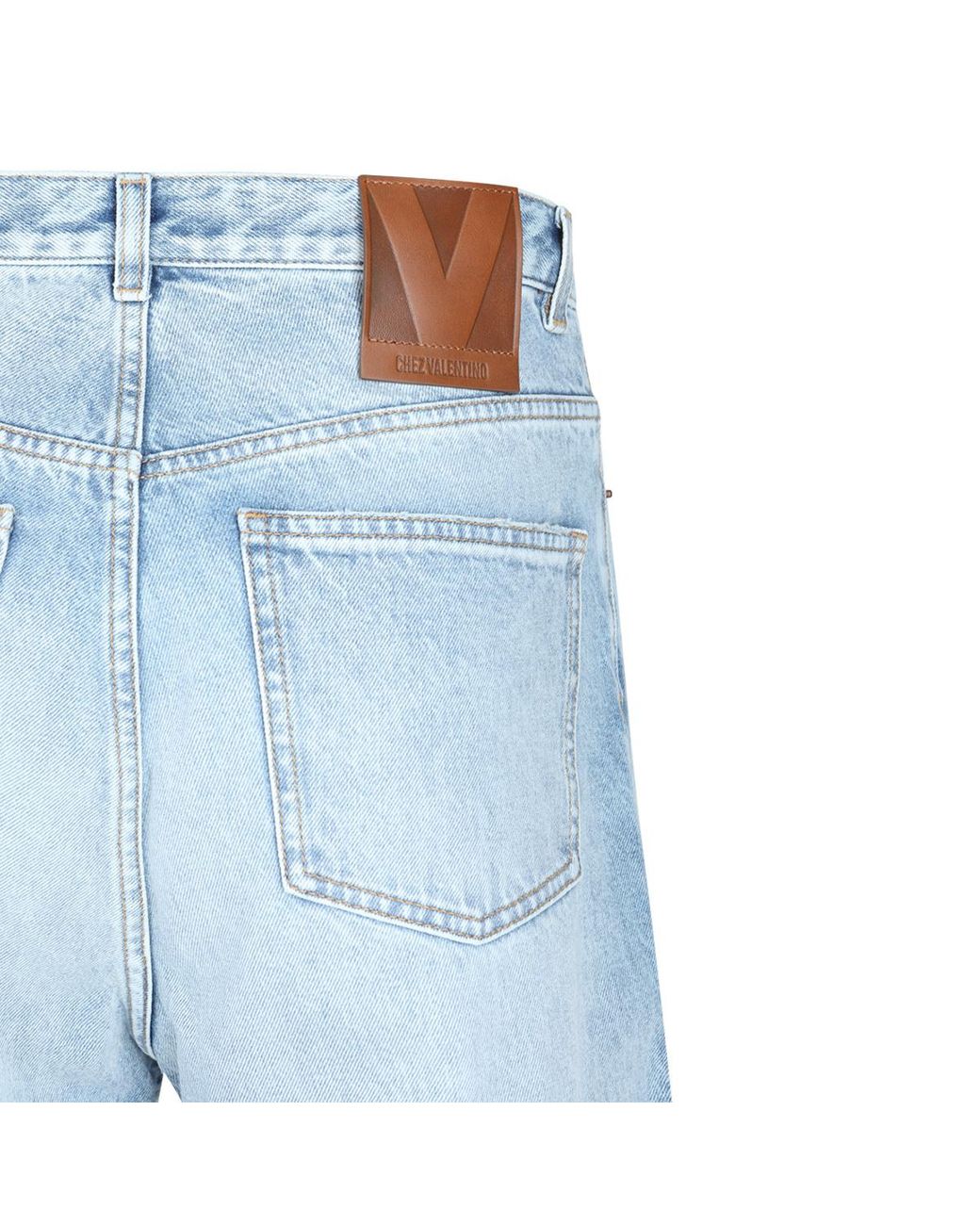 Valentino Blue Wide-Leg Cropped Jeans for men