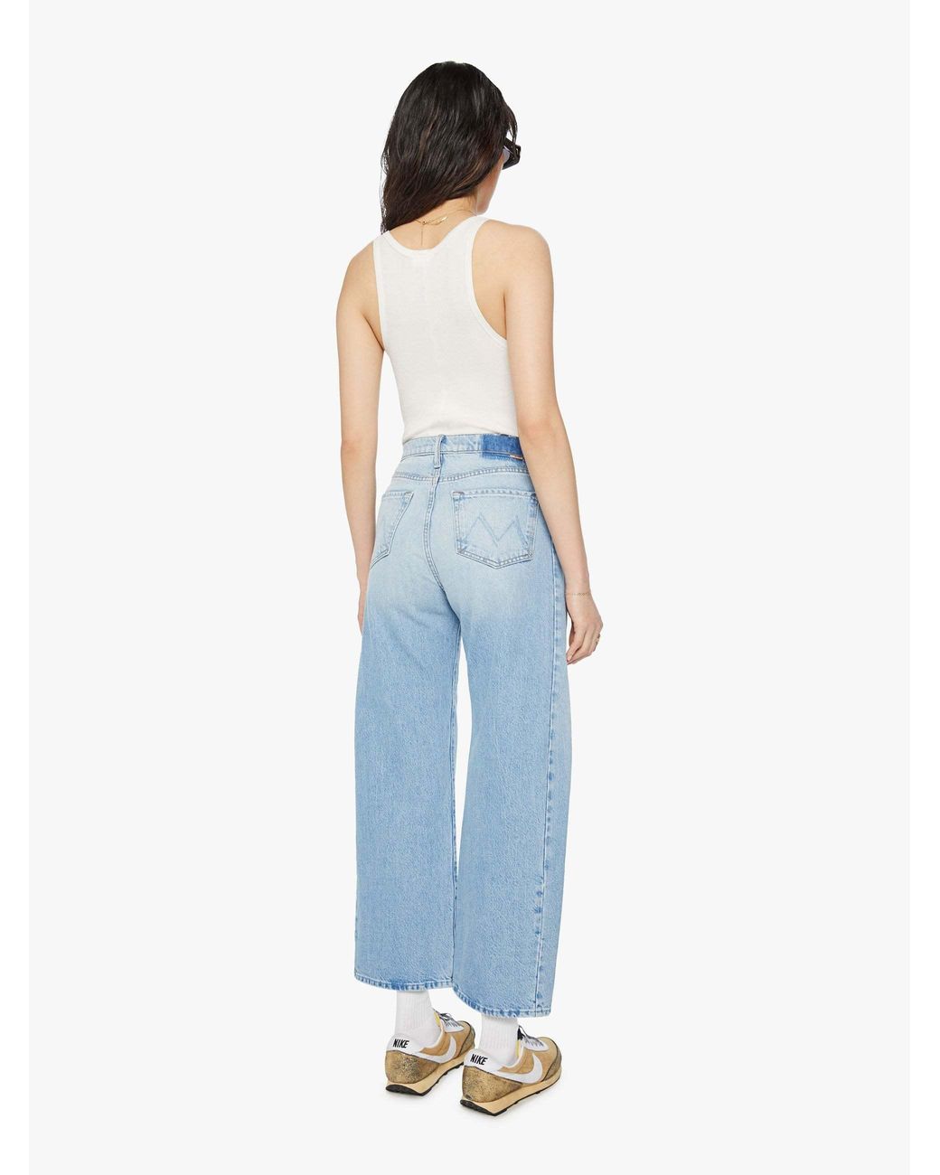 Mother Blue Half Pipe High-Rise Wide-Leg Jeans