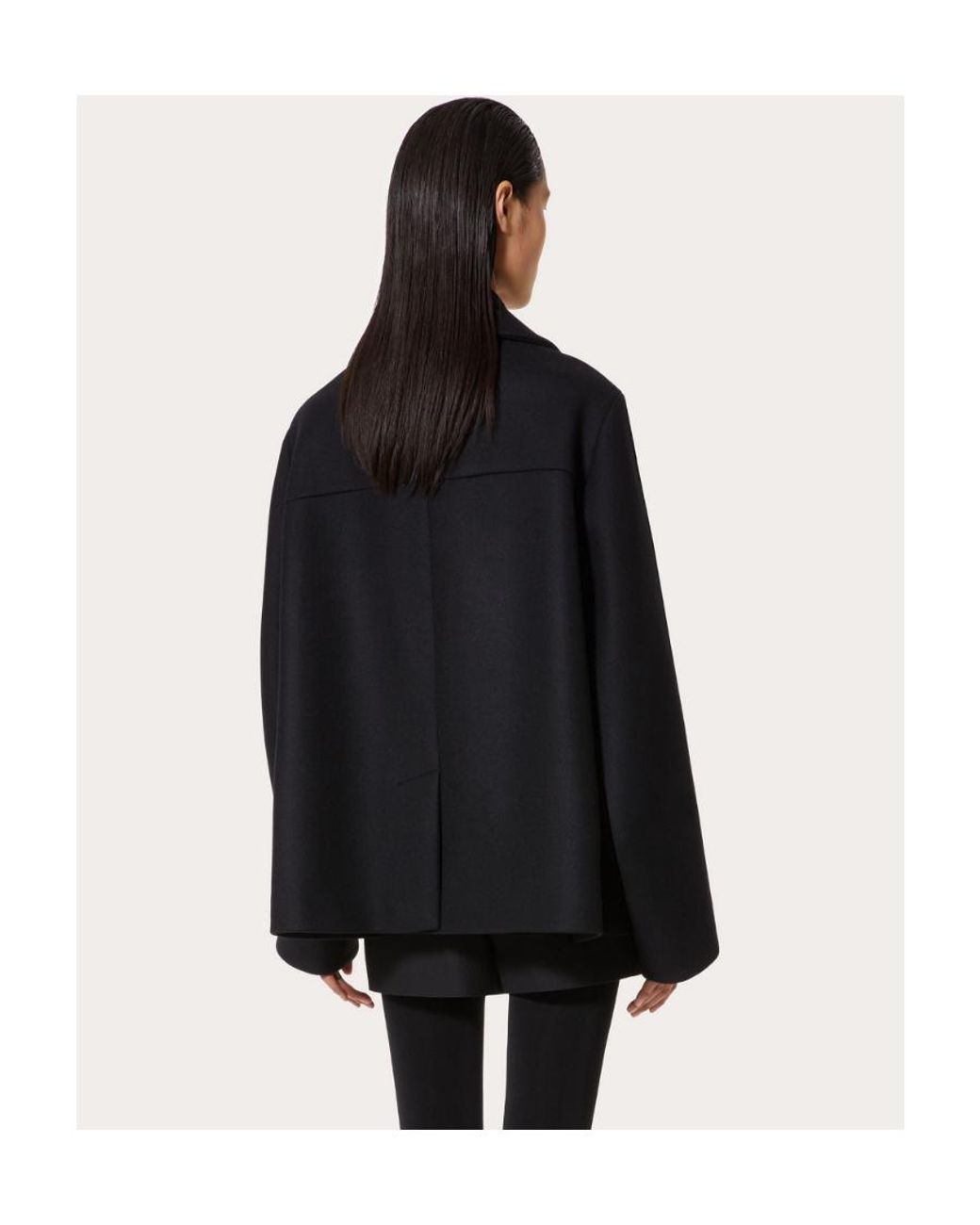 Valentino Black Bow-Detail Double-Breasted Jacket