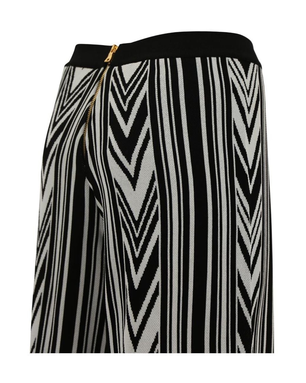 Balmain Black Chevron Pattern Trousers