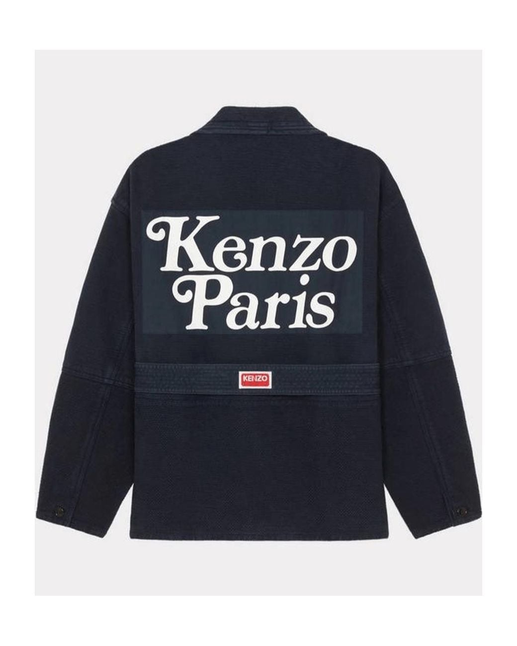 KENZO Blue Logo Patch Workwear Jacket for men