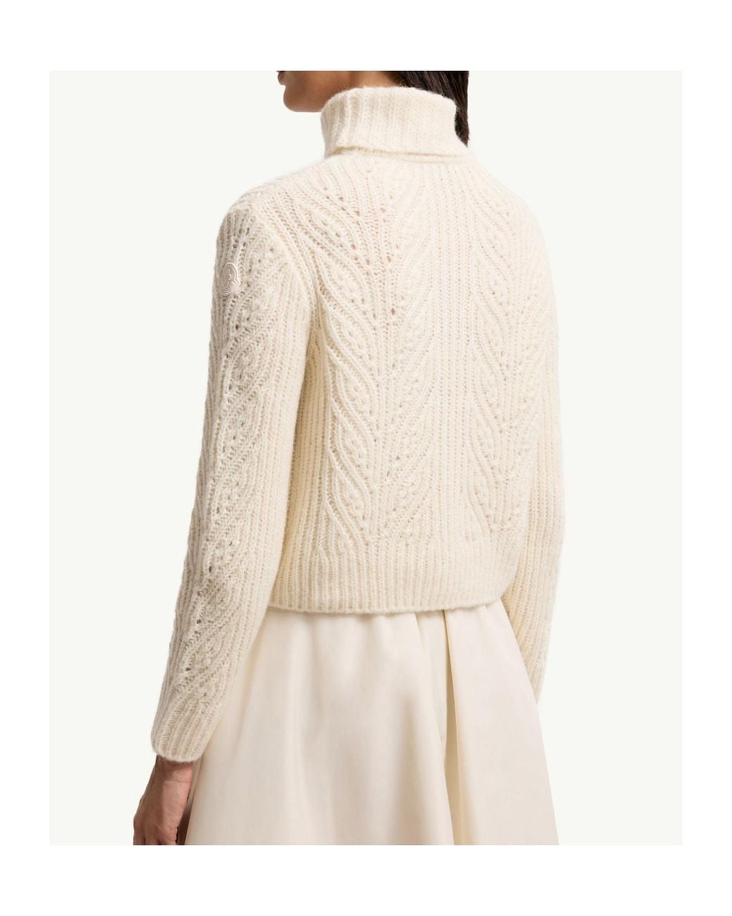 Moncler White Alpaca Blend Turtleneck Jumper