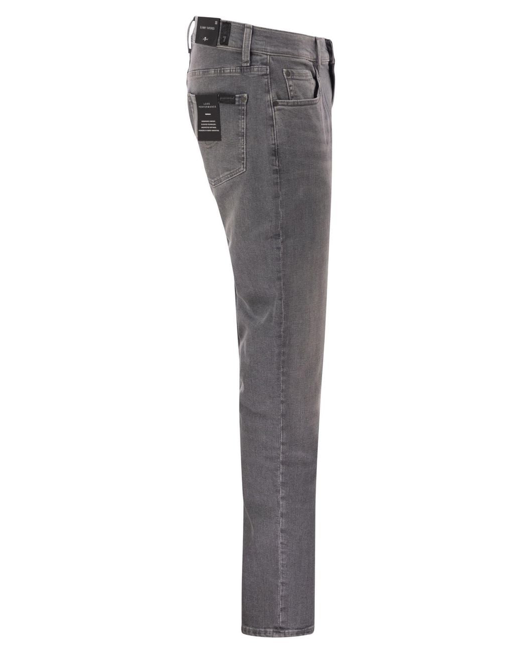 7 For All Mankind Gray Slimmy Tapered Jeans for men