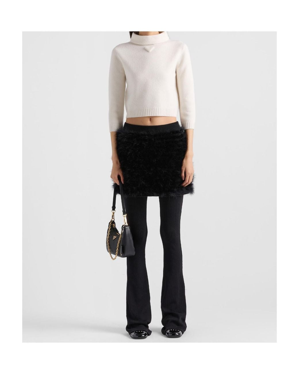 Prada White Wool Turtleneck
