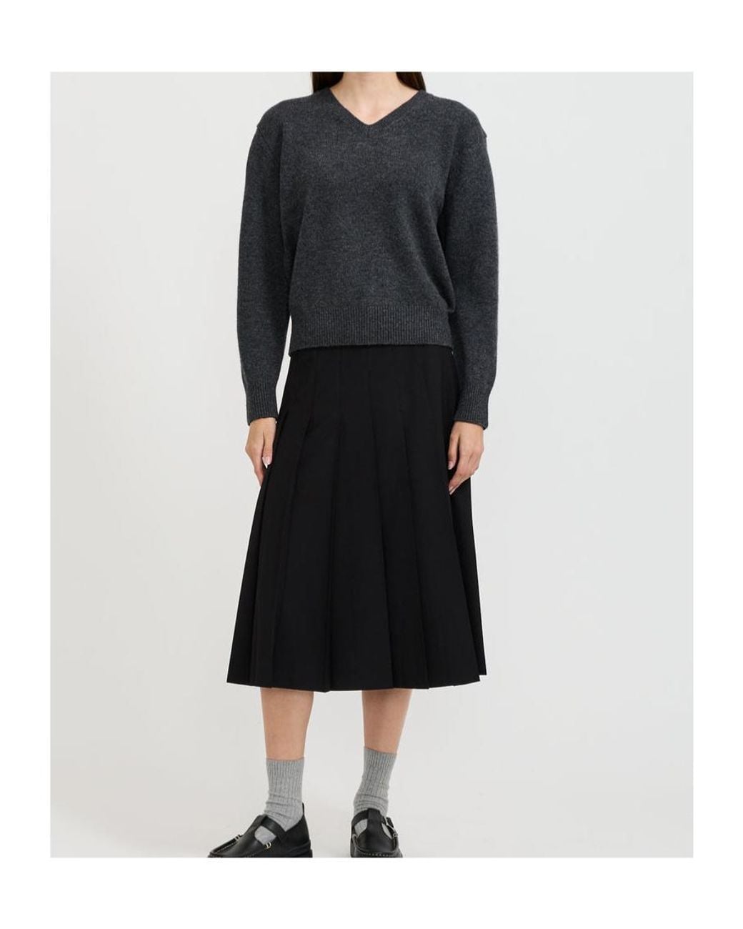 DUNST Black V-Neck Knitted Sweater for men