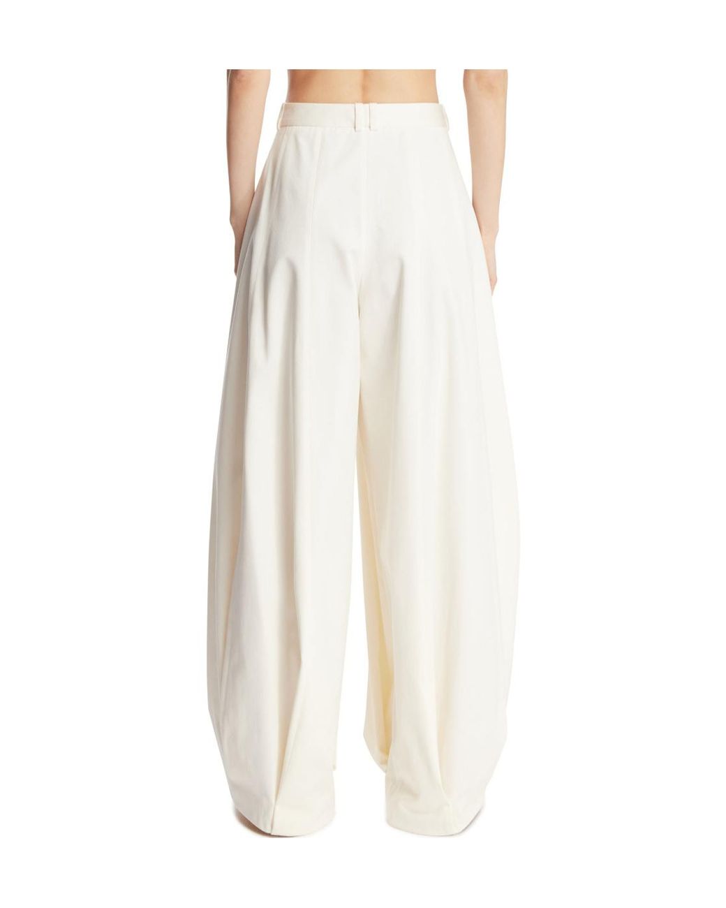 The Row White Faustine Pleated Trousers