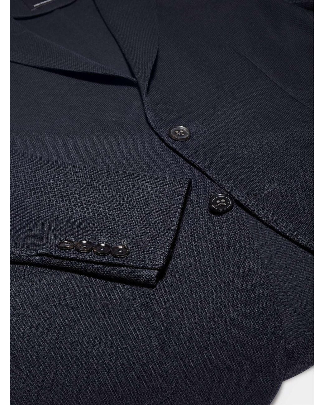 Zegna Blue Long-Sleeved Wool Suit Jacket for men