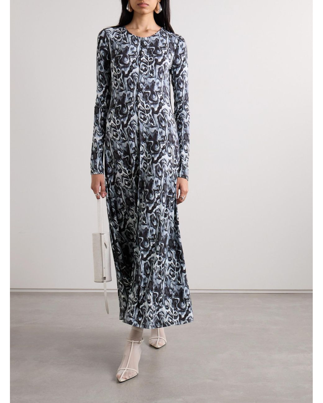 Proenza Schouler Blue Atlas Printed Stretch-Jersey Maxi Dress