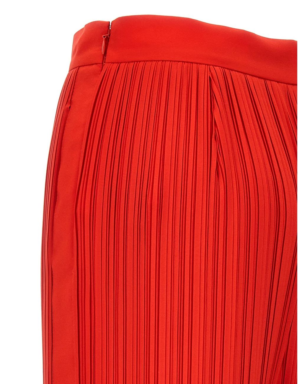 Lanvin Red Pleated Pants