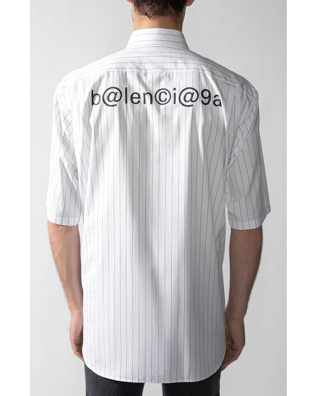 Balenciaga White Striped Shirt for men