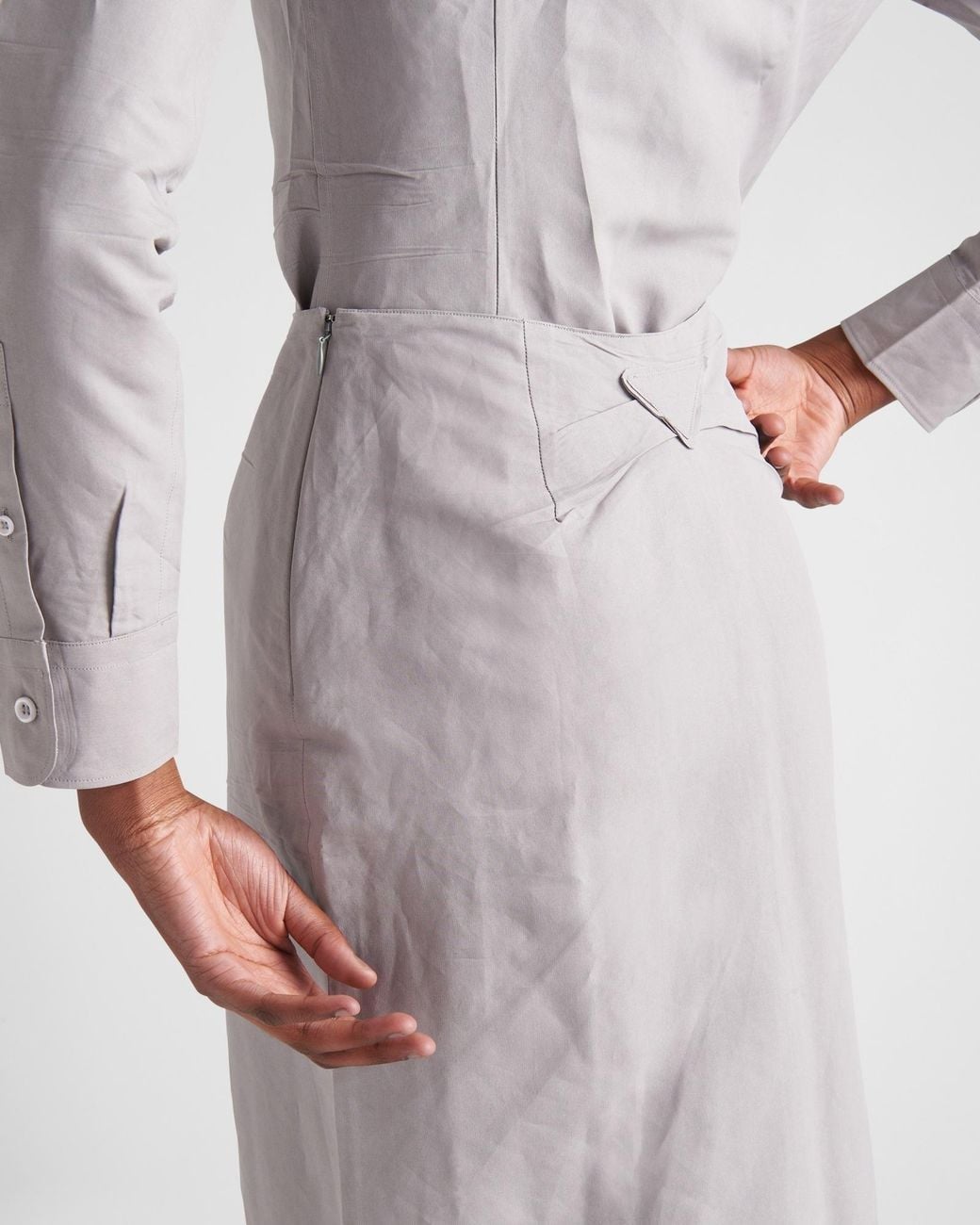 Prada Gray High-Waist Slim-Cut Skirt