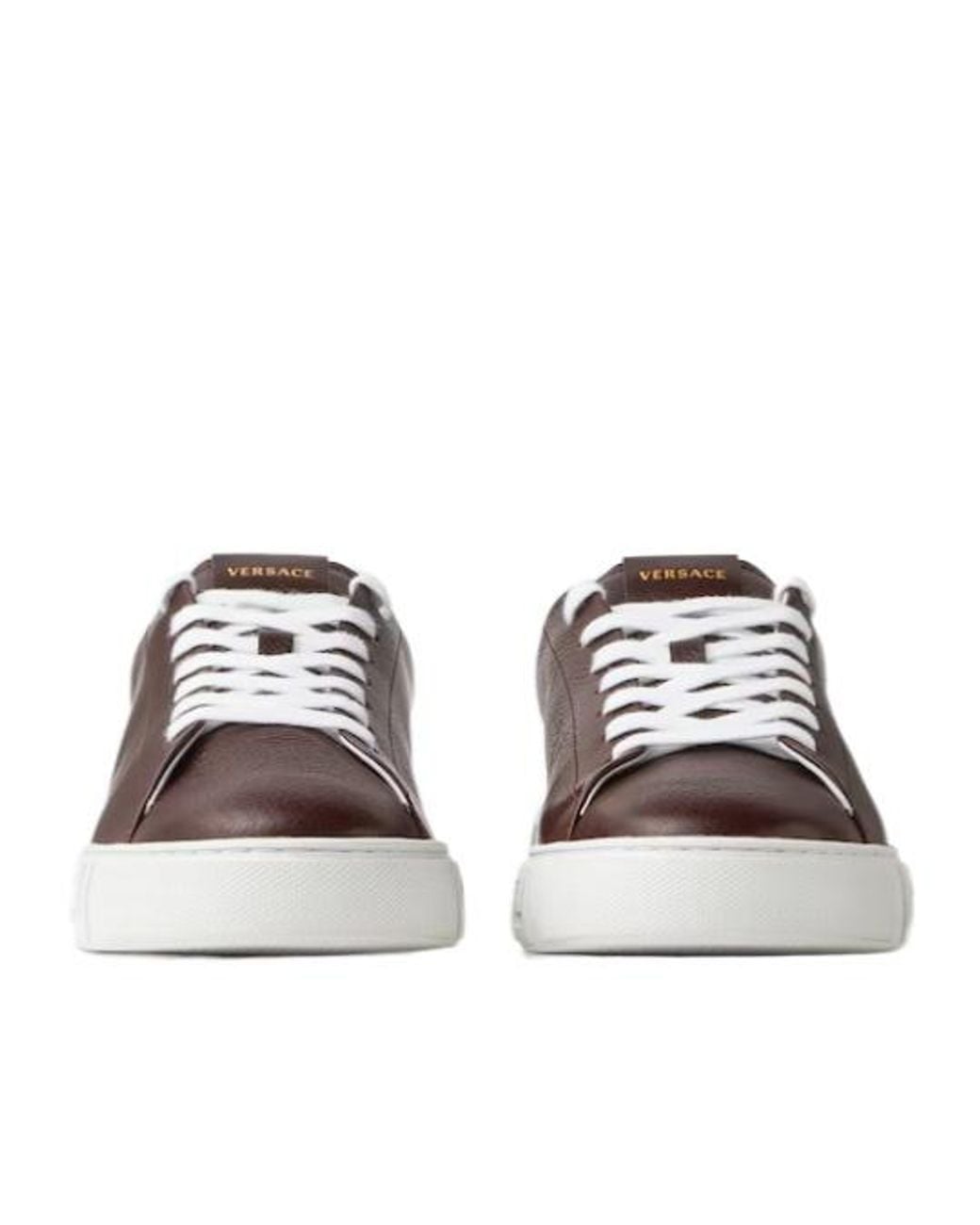 Versace Brown Greca Low-Top Sneakers for men