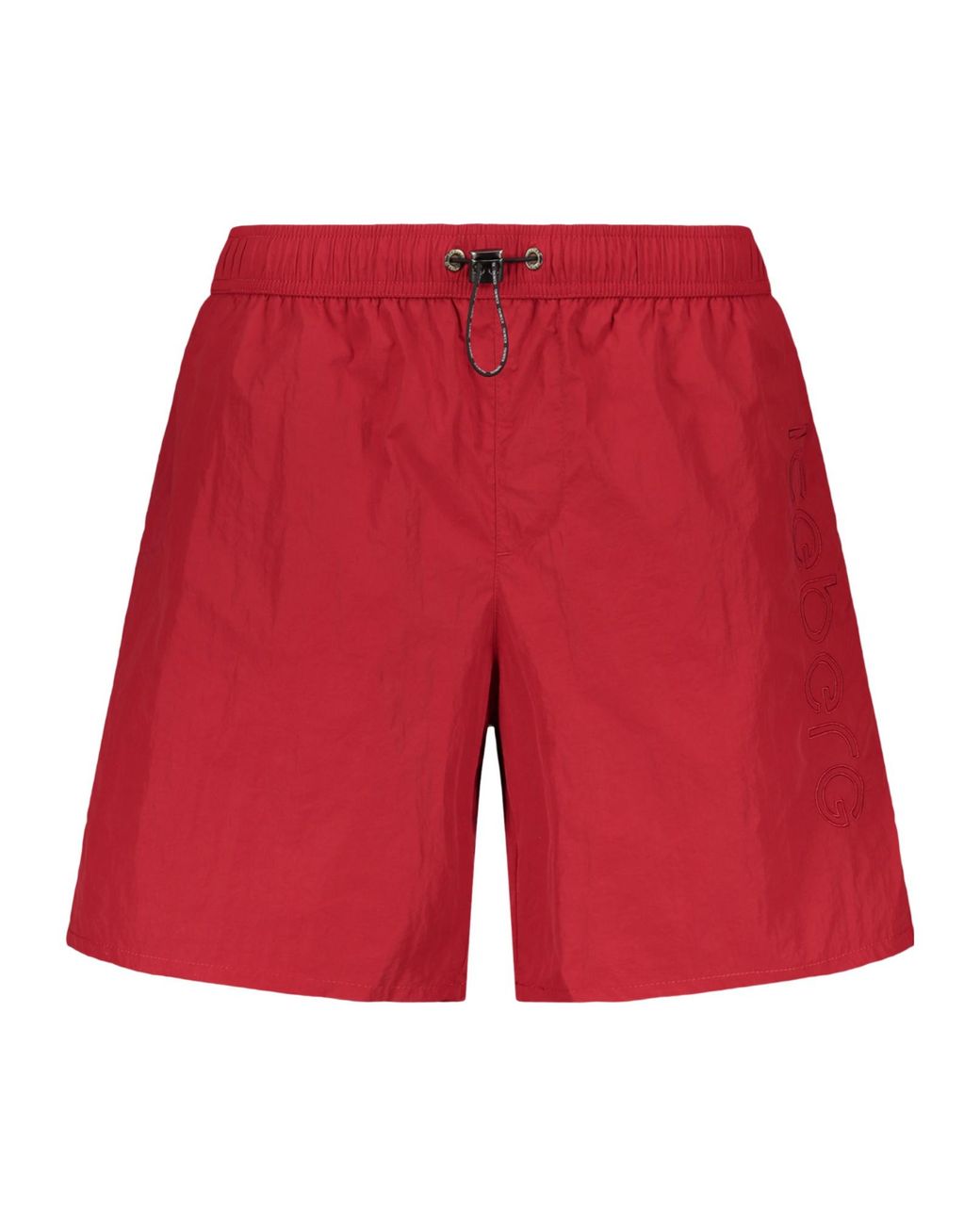 Iceberg Red Elastic-Waist Swim Shorts for men
