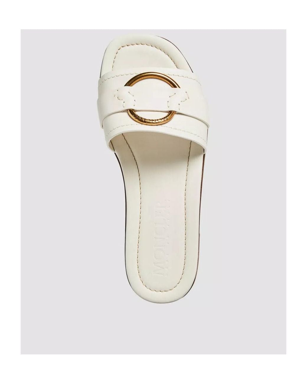 Moncler White Bell Slip-On Sliders
