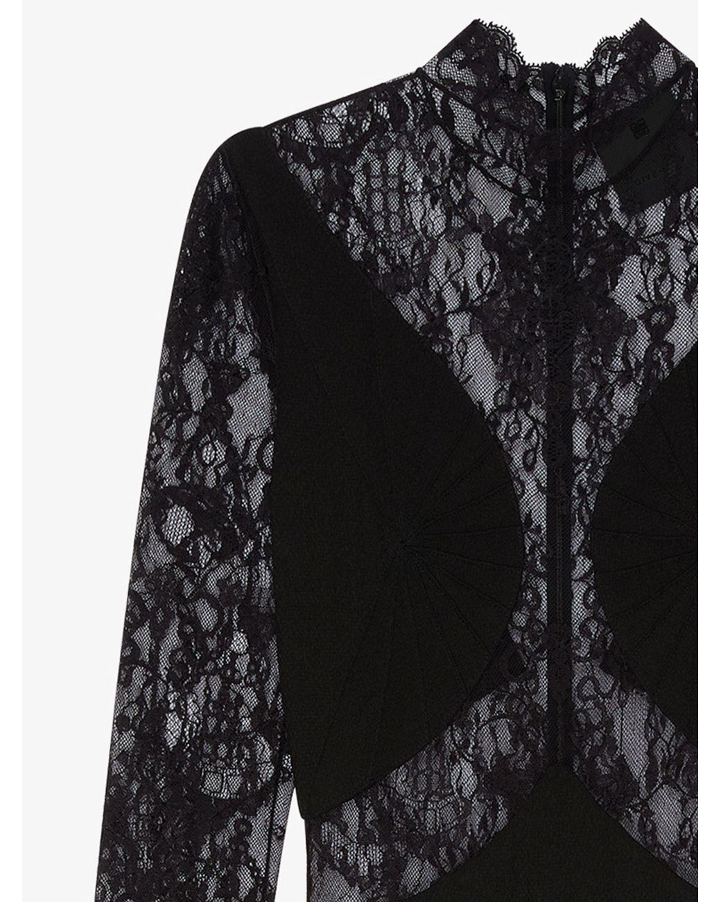 Givenchy Black Lace Detailed Mini Dress