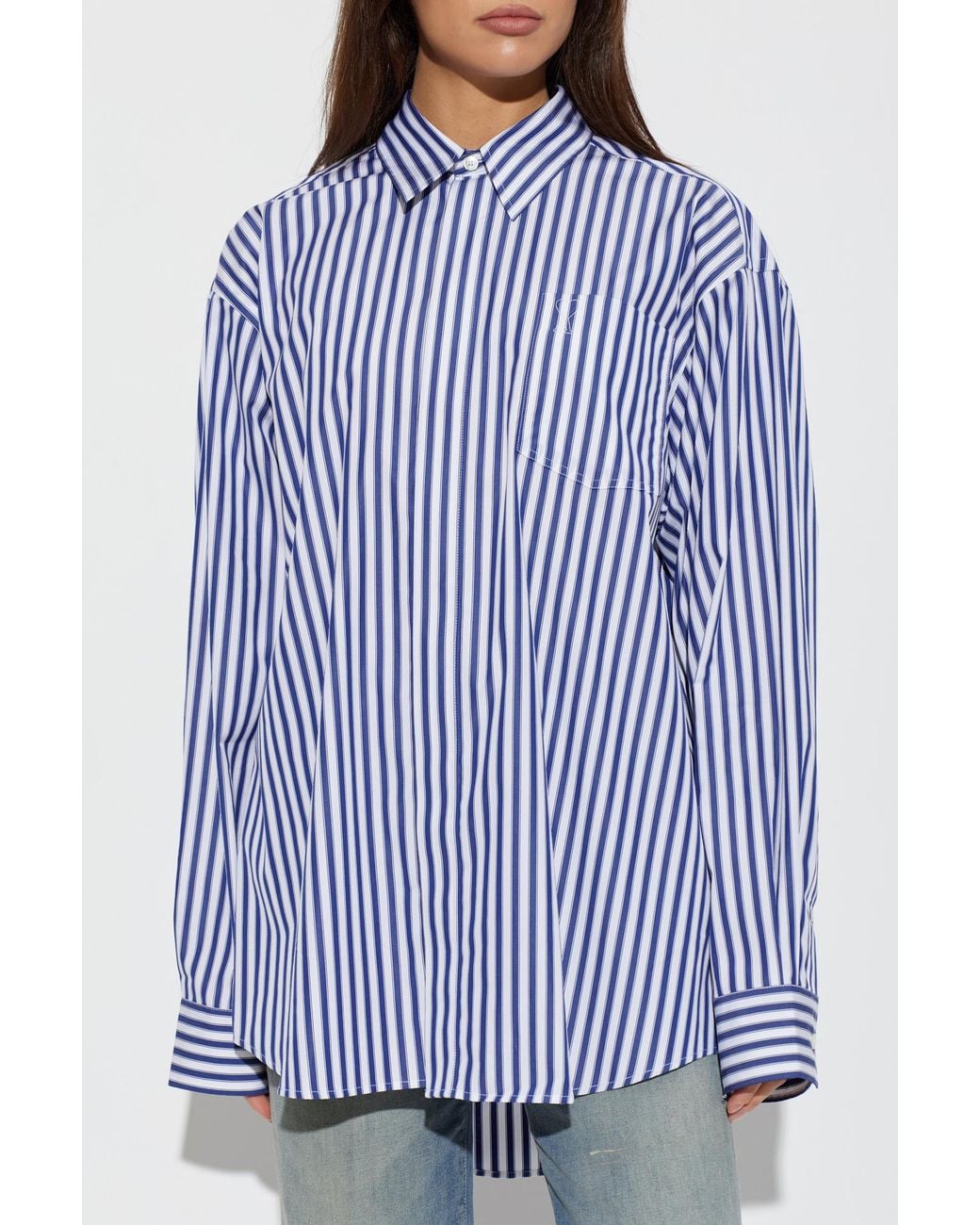 AMI Blue Long-Sleeved Shirt for men