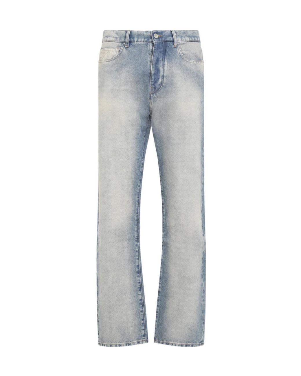 Amiri Blue Ma Quad Cuff Straight Leg Jeans for men