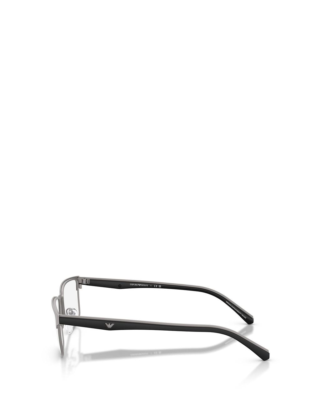 Emporio Armani White Rectangular Frame Glasses for men