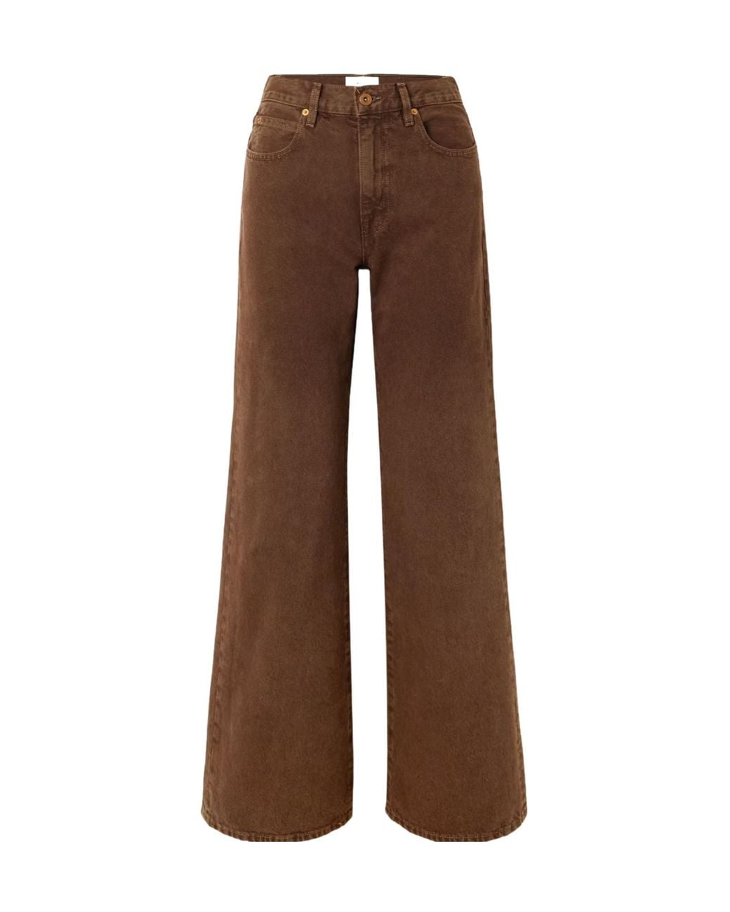 SLVRLAKE Denim Brown Grace High-Waisted Wide-Leg Jeans