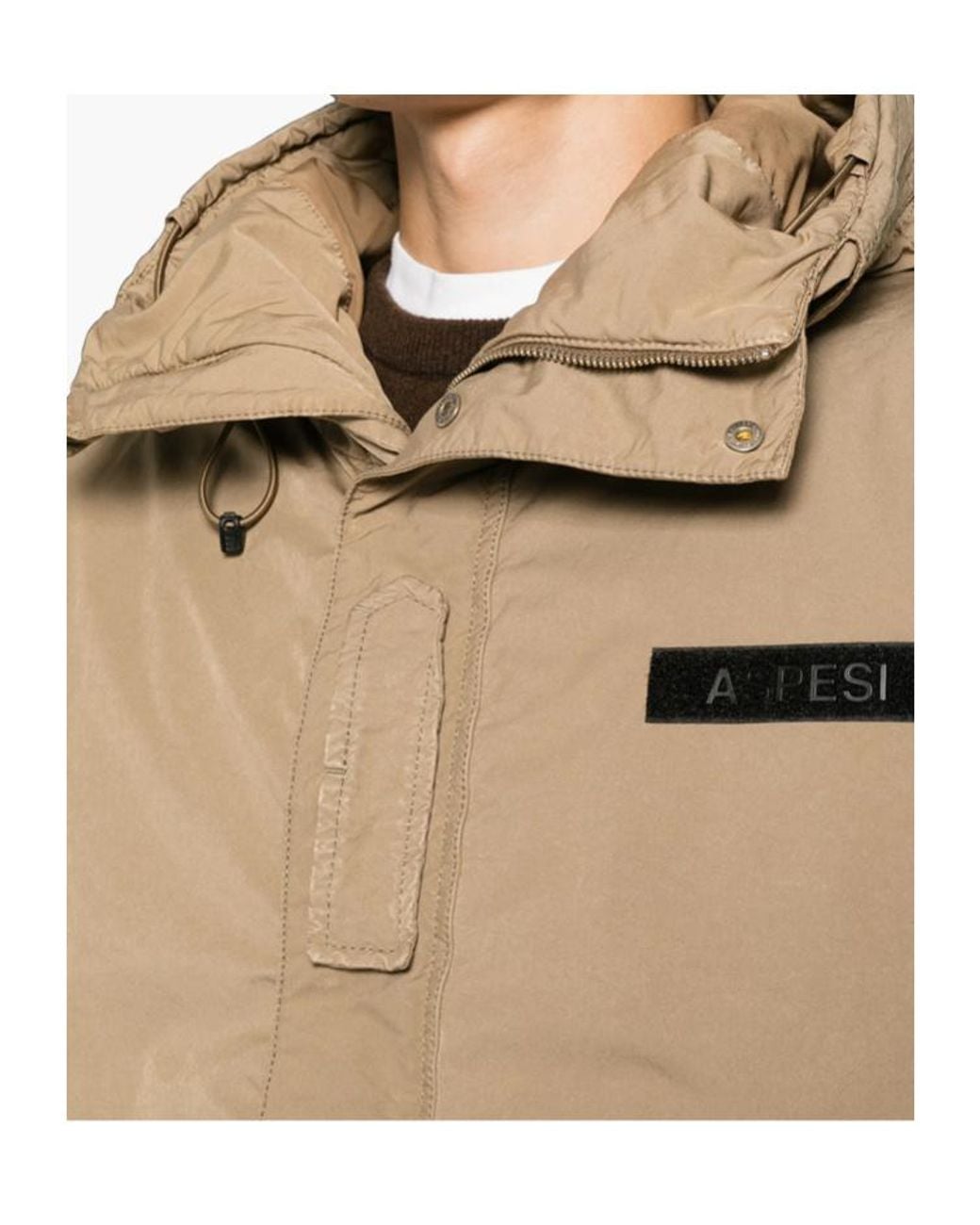 Aspesi Natural Boom Winter Hooded Parka Jacket for men