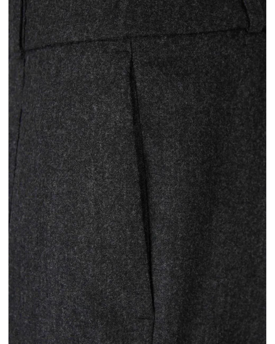 Peserico Black Pleated Straight Leg Trousers