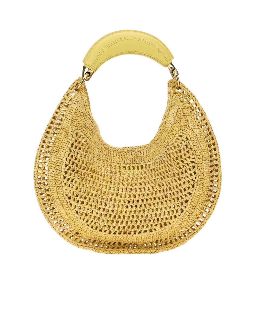 Chloé Metallic Chloé Summer Banana Woven Top Handle Bag