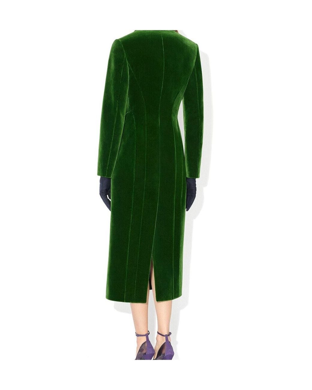 Alaïa Green Velvet Tailored Coat