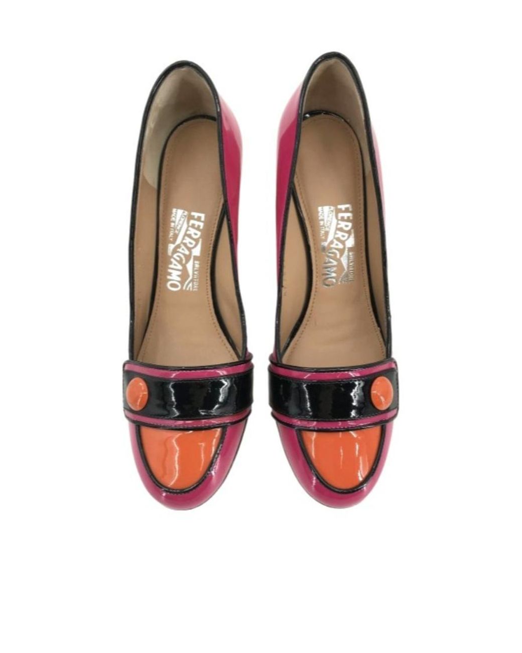 Ferragamo Pink Logo High Heels