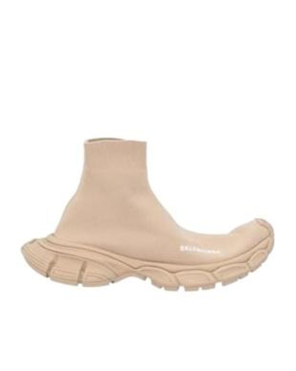 Balenciaga Natural Solid Color Knit Sock Chunky Sole Dad Sneakers