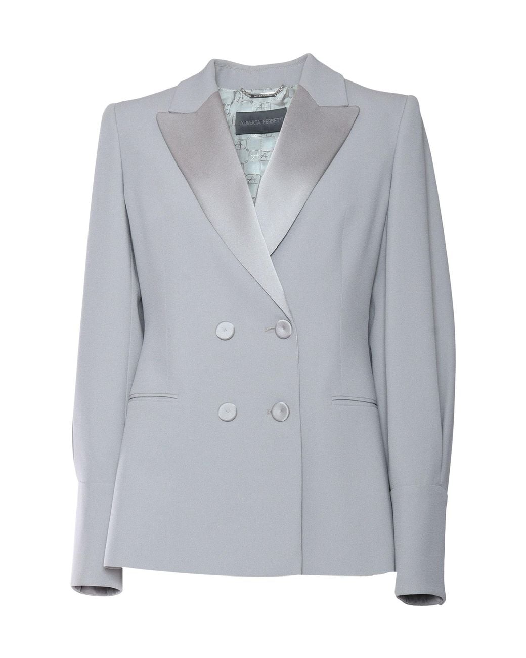 Alberta Ferretti Blue Button Suit Coat