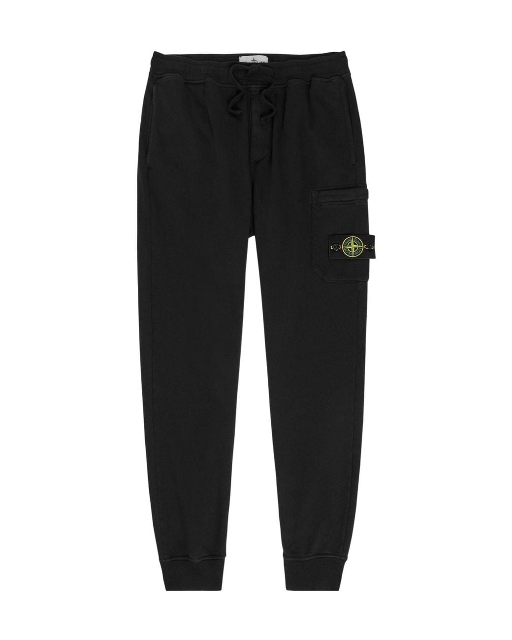 Stone Island Black Drawstring Ankle Sweatpants for men