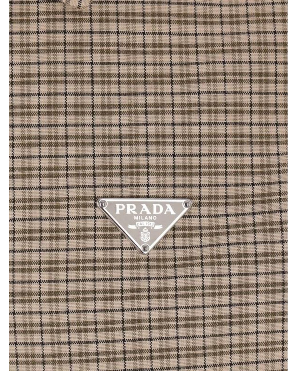 Prada Brown Button-Up Checked Jacket for men