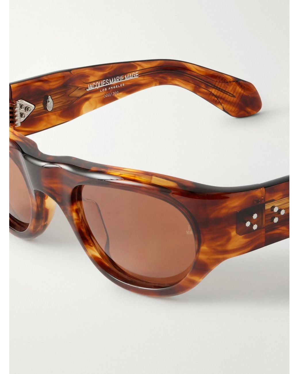 Jacques Marie Mage Brown Aviator-Style Acetate Sunglasses