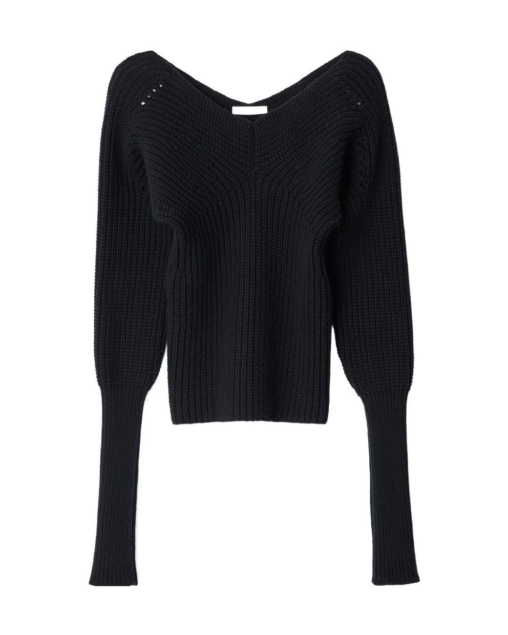 Lemaire Black Off-Shoulder Sweater